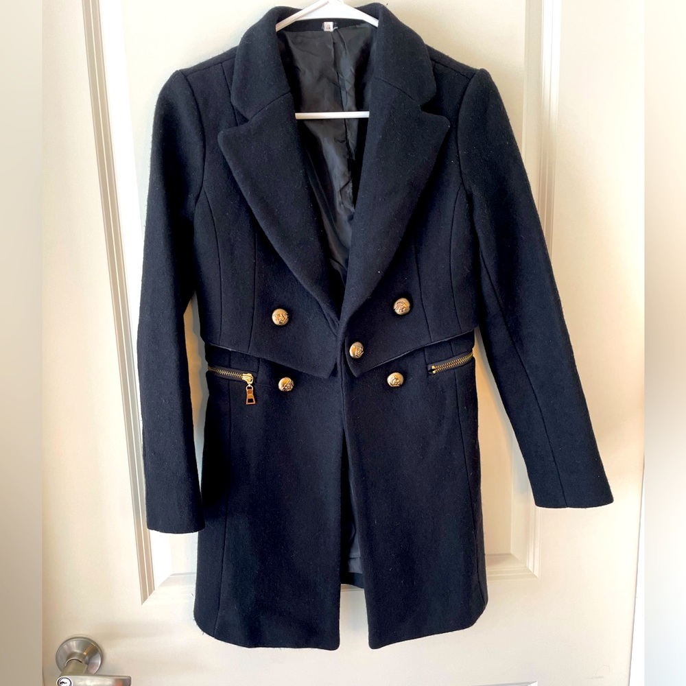 Black Military style Coat